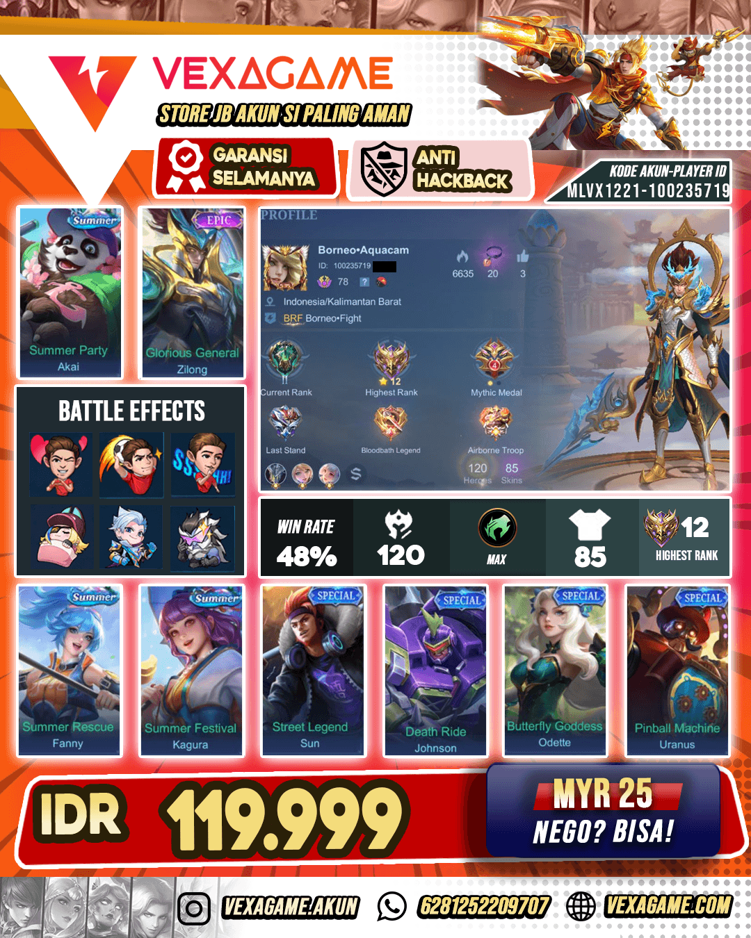 Zilong Epic Akun Paket Pelajar