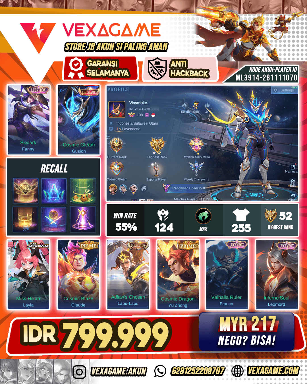Gusion Legend Ft Fanny Skylark