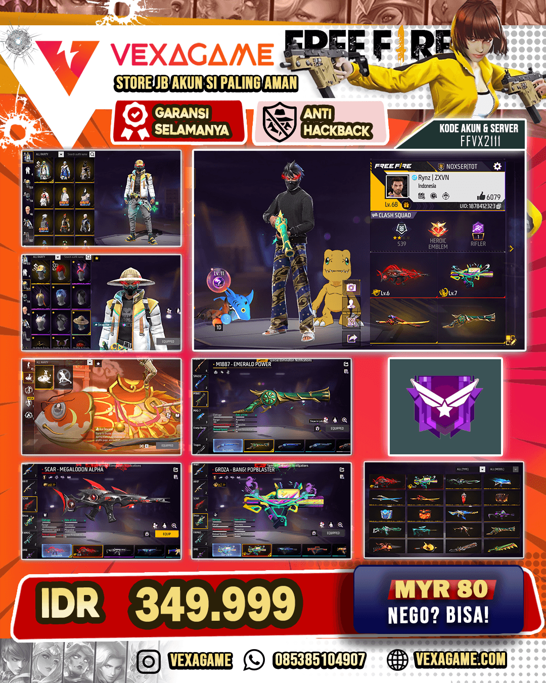 2 Evo 1 Max 1 OTW Max | Animasi Kedatangan ON | Vault 220++ | Topi Jerami ON