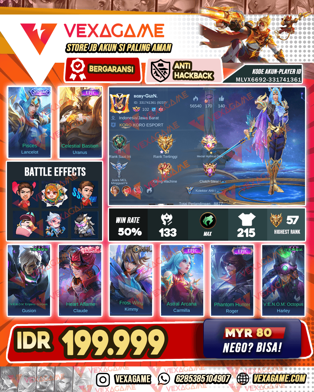 Lancelot Zodiac | Claude Valentine | Recal Tas Tas | Emblem & Hero MAX