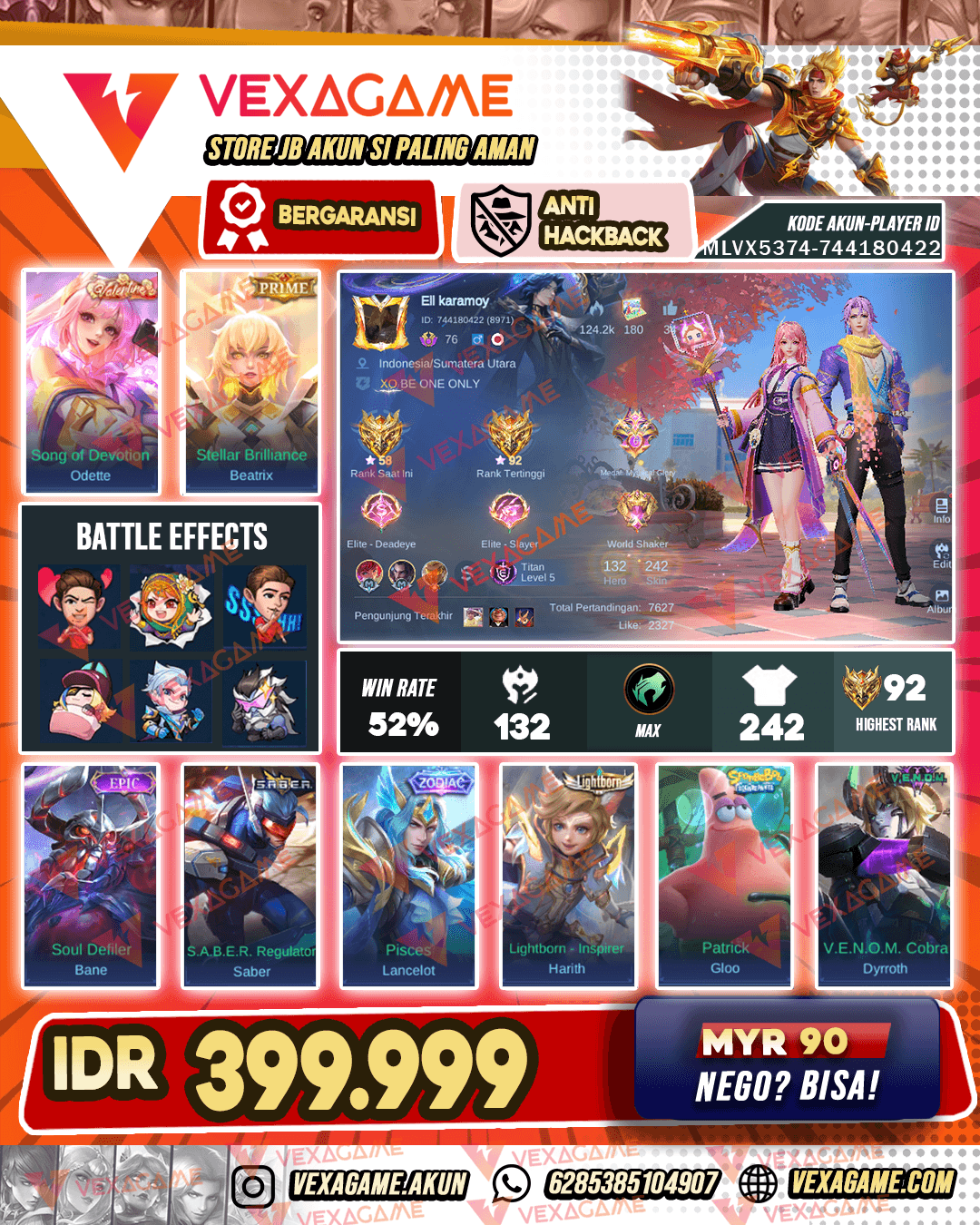 Odette Valentine | Beatrix PRIME | Beatrix FMVP | Gloo Patrick| Emblem MAX | Hero MAX | Recall TLPH