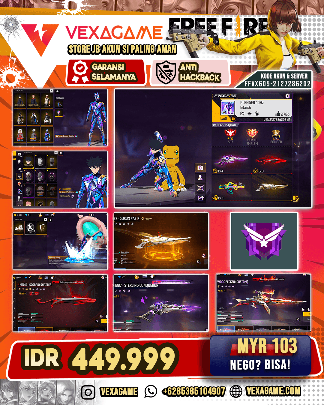 EVO 5 | SG EVO STERLING | SG GURUN PASIR | GROZA EVO | WOOCKPEAKER EVO | P90 EVO | VAULT 300 +