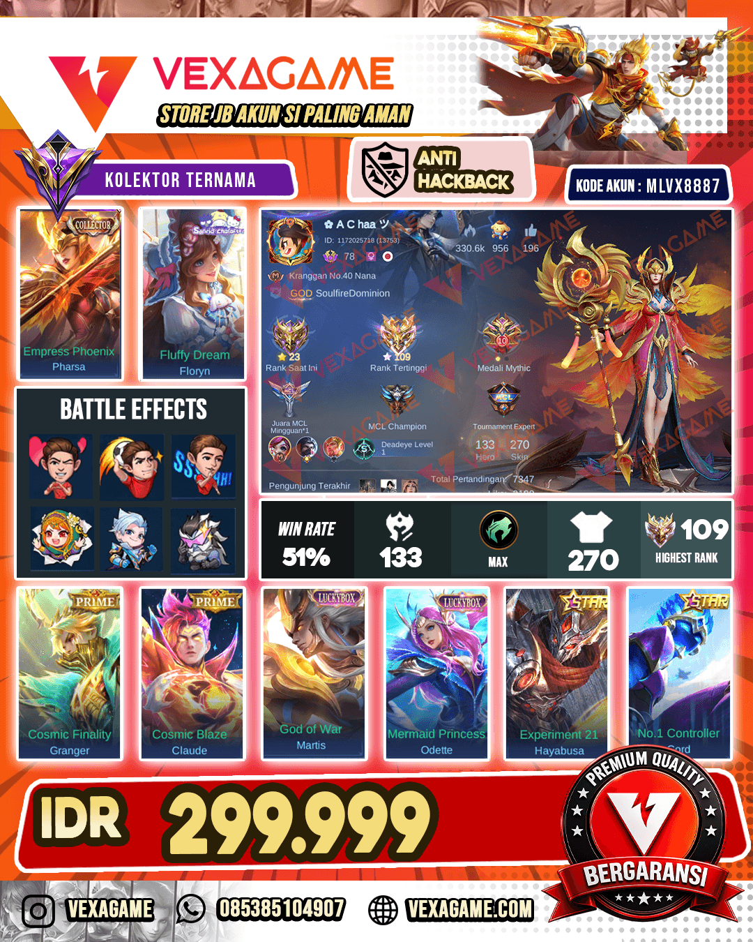 Pharsa Collector X 2 PRIME | 2 Luckybox | Ex Immortal