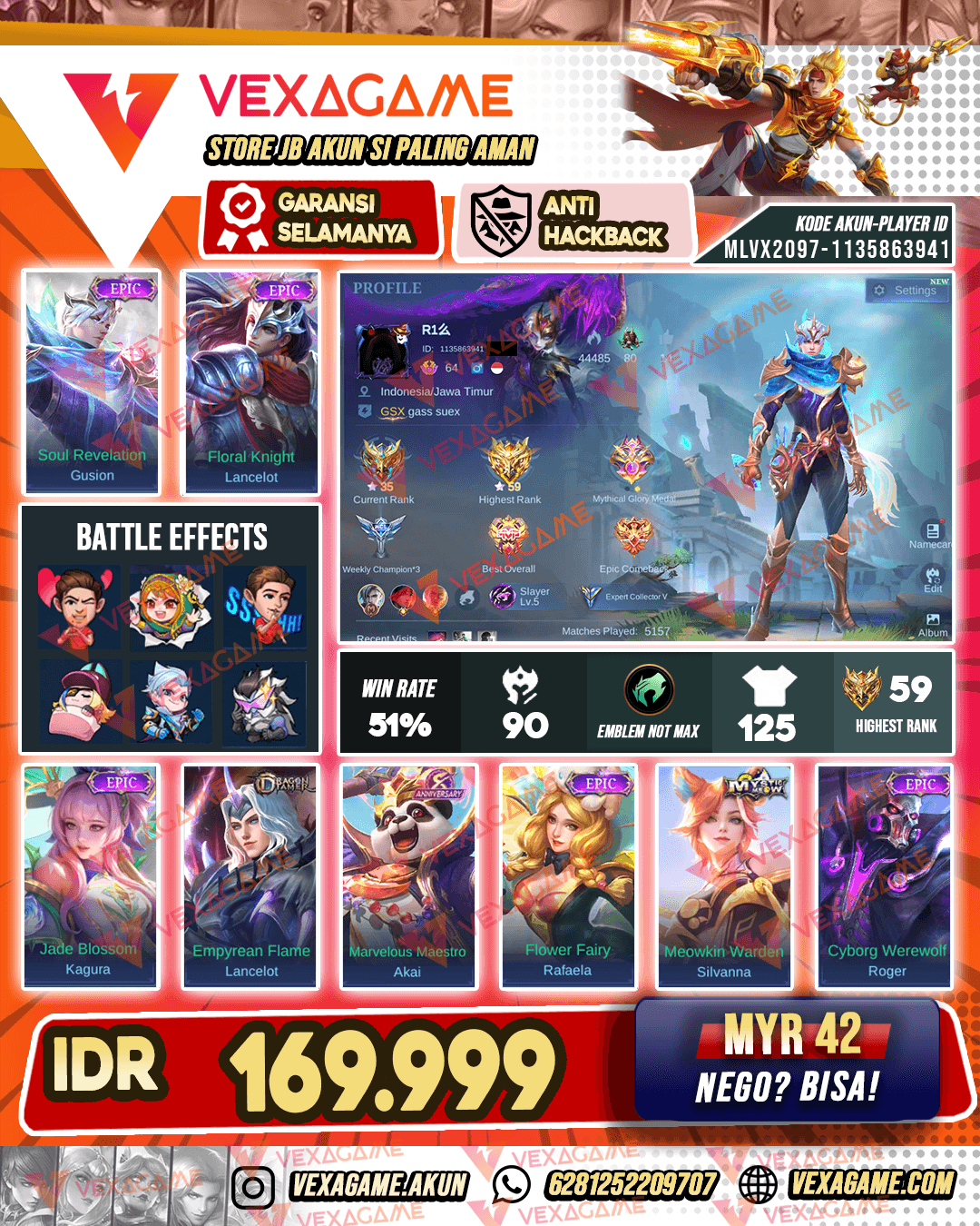 Gusion Epic X Lancelto Epic | Ex Glory