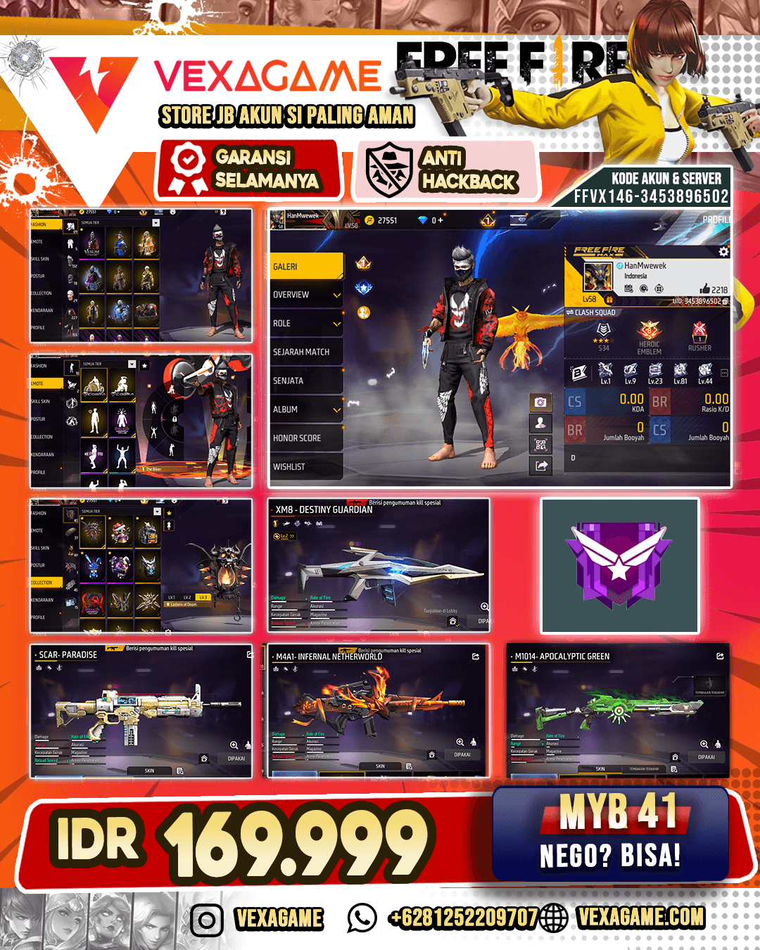 Venom Bundle | Operano Sheng Bundle | Backpack Cakep | M4AI Infernal Netherworld | XM8 Destiny Guardian Lv 2