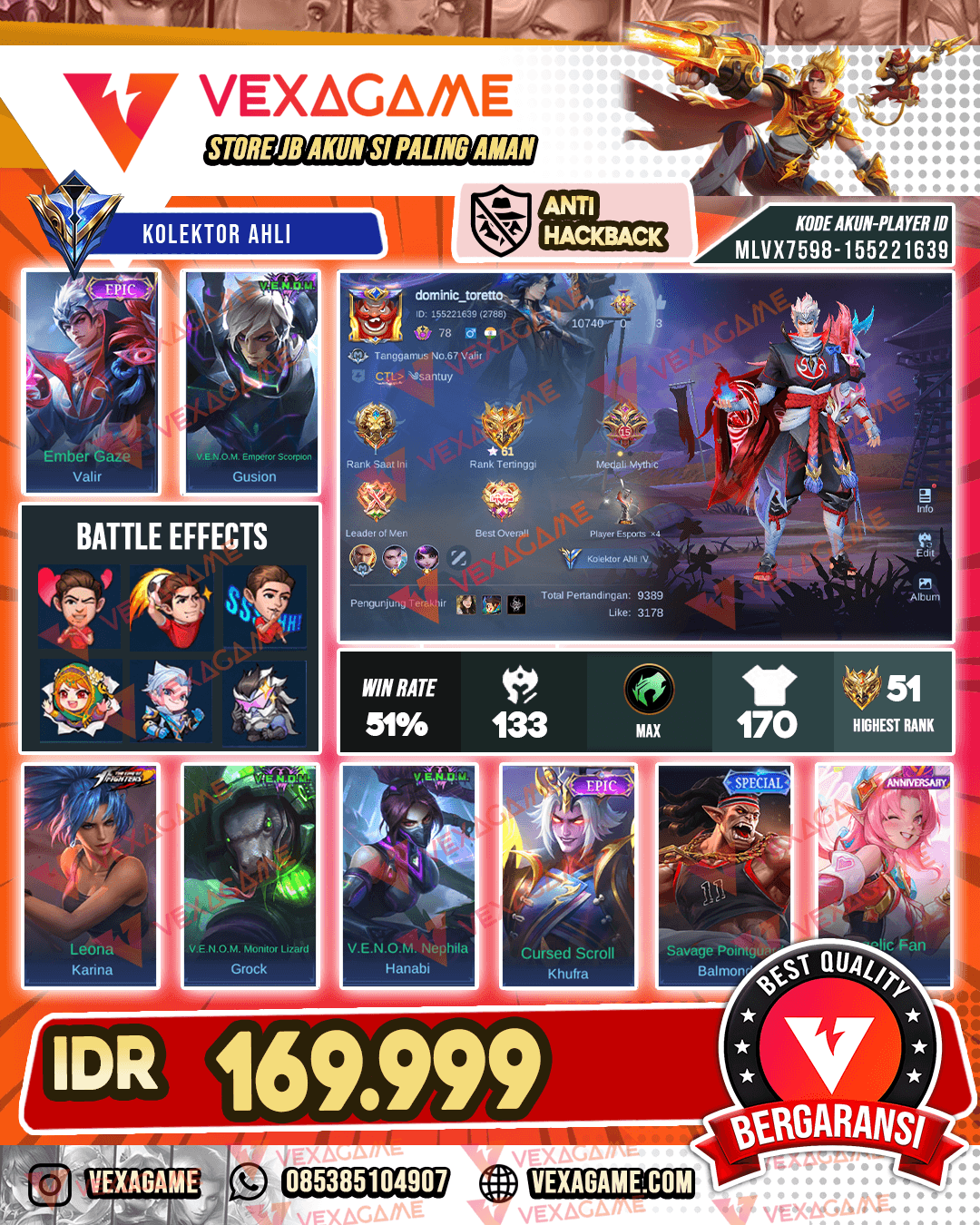 Valir Epic | Gusion Venom | Emblem Hero MAX