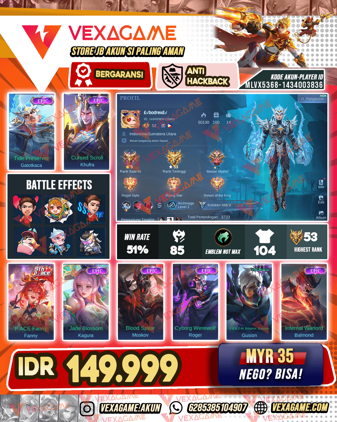 Gatot Kaca Epic | Khufra Epic
