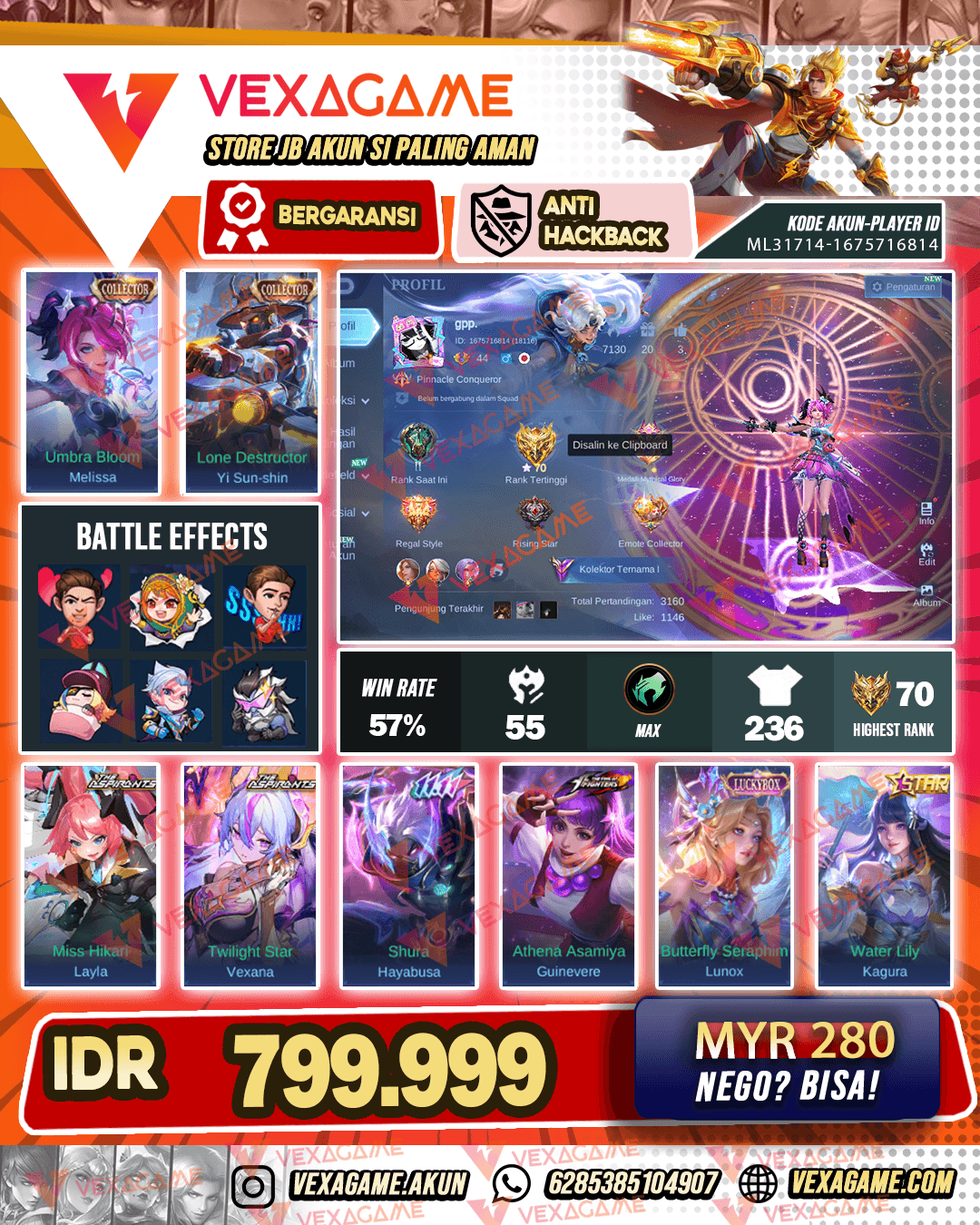 Melisa CC | YSS CC | 2 Asphirant | Hayabusa 11.11 | Guinevere KOF