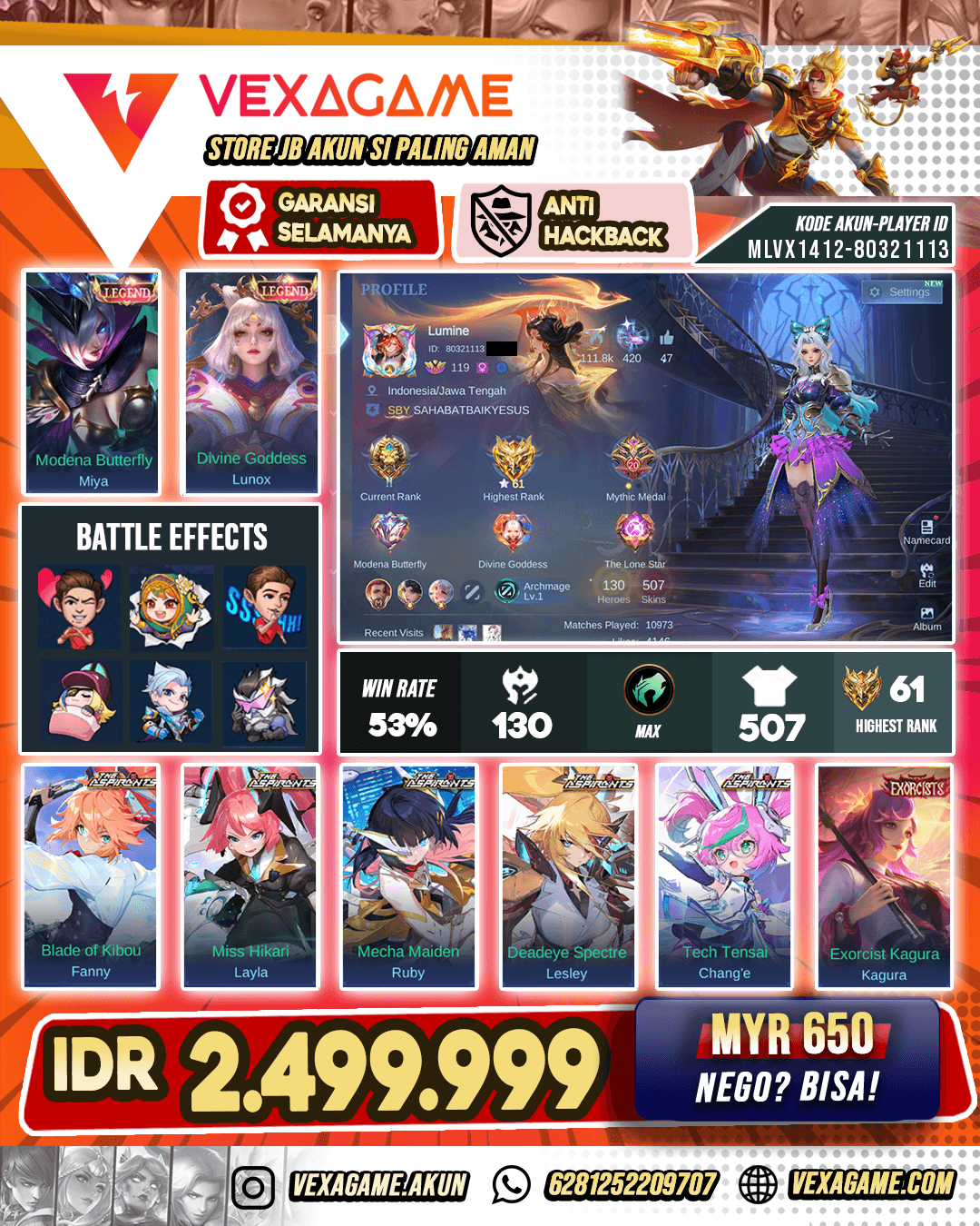 Selena Zenith | 2 Legend | 5 Asphirant | 5 KOF