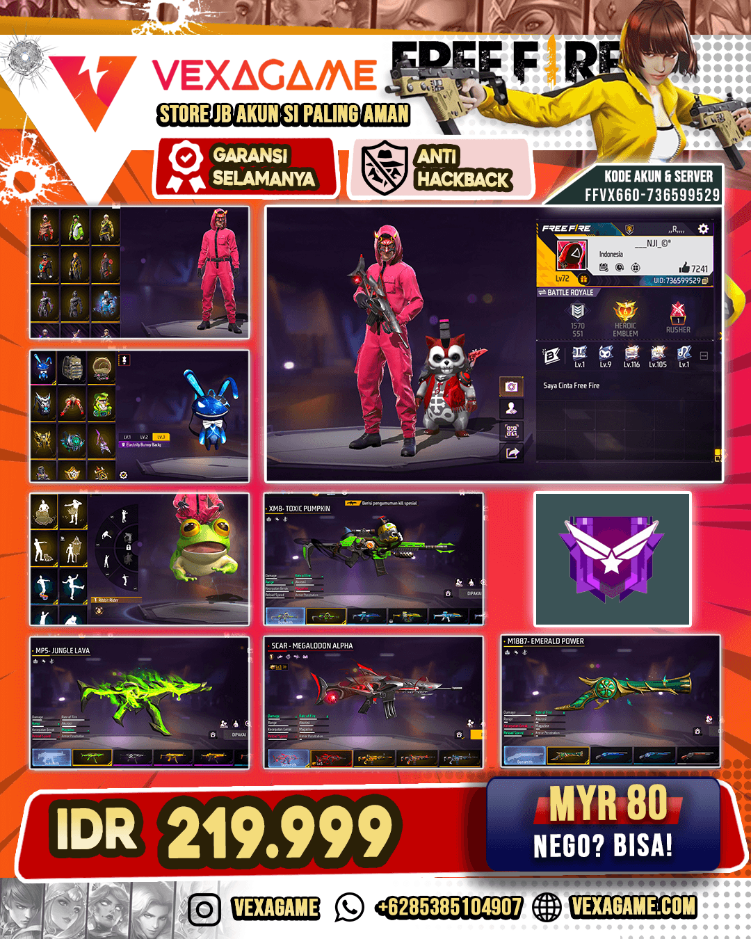 SCAR MEGALODON LVL 5 | SG TEROMPET | XM8 TOXIC PUMPKIN | VAULT 320++