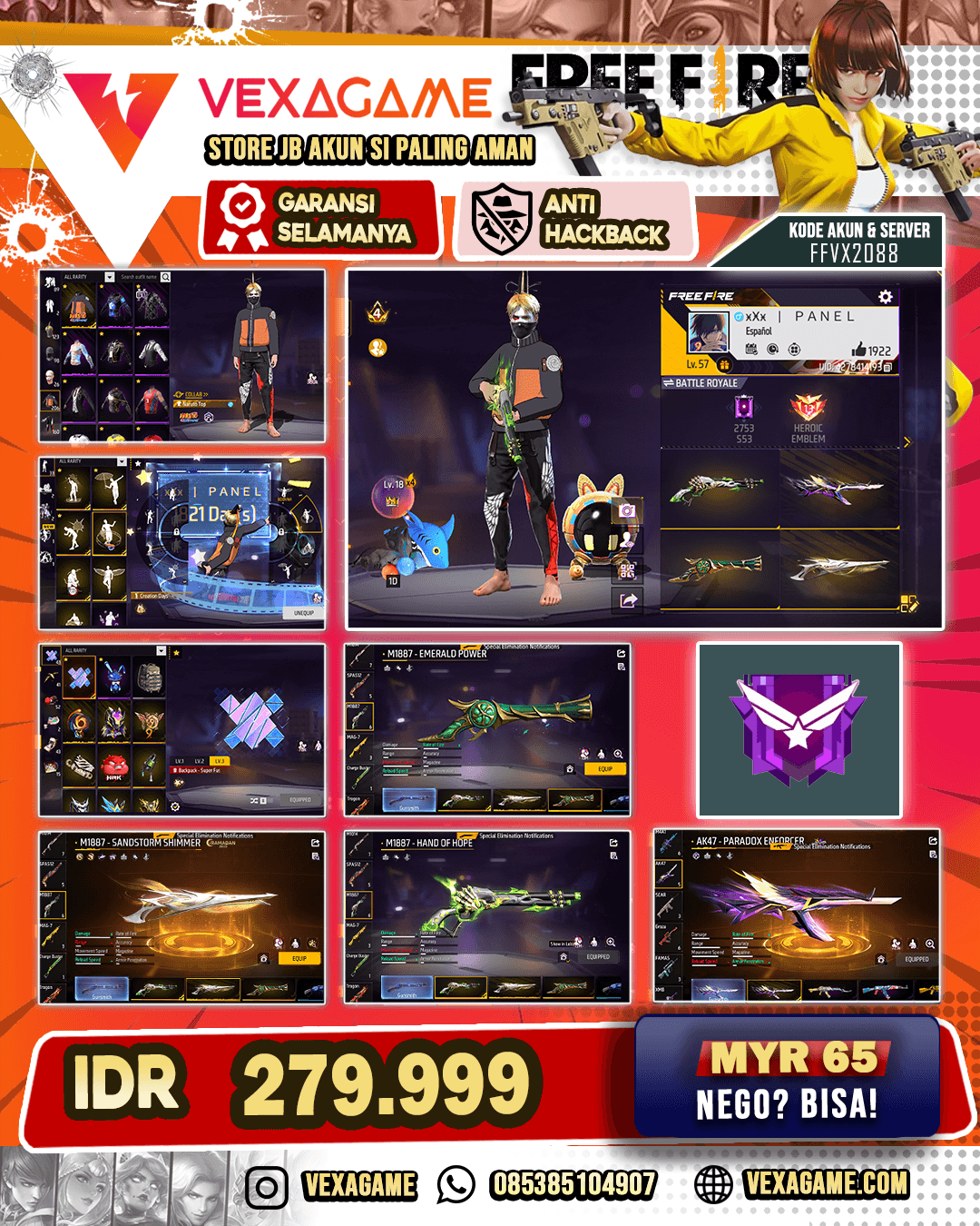 SG 6 Rasa | Bundle Naurto | Katana On | Tinju On | Emot Kece | Vault 200++