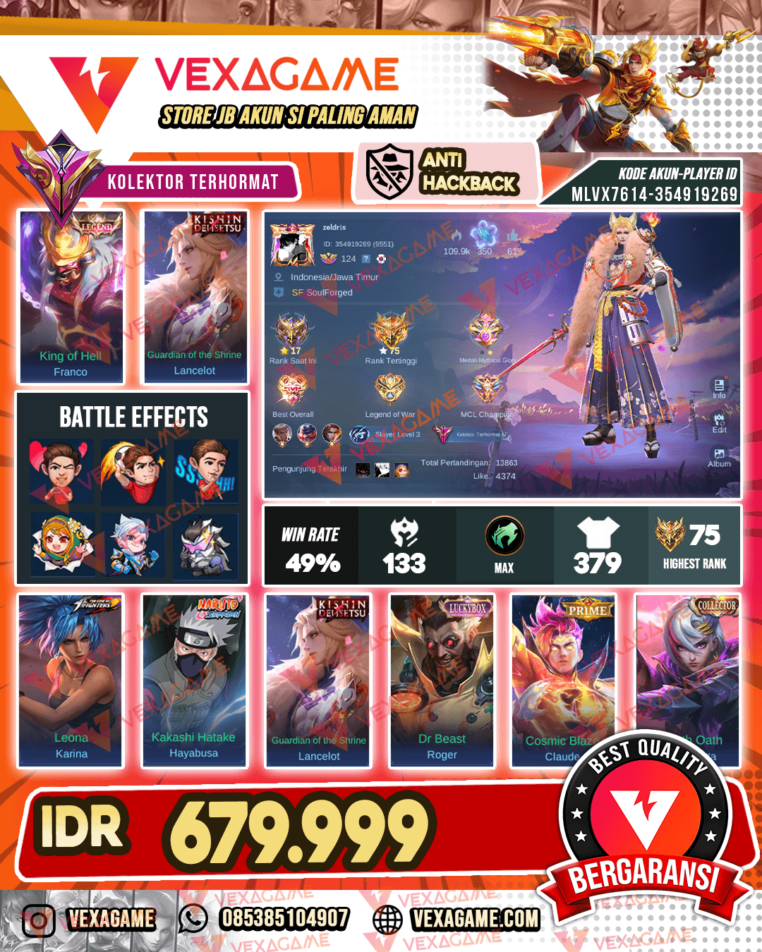 Franco Legend | Lance Kishin | Haya Kakashi | Benedetta Collector | 2 Luckybox Emblem Hero MAX