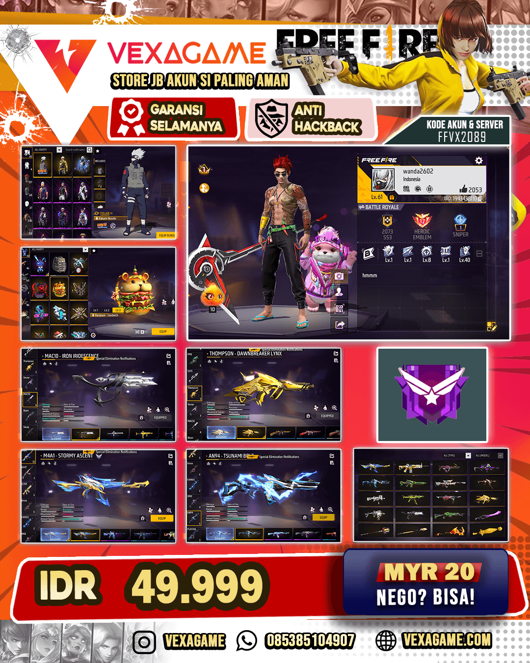 M4A1 Stromy Ascent |  Scar Paradise | AN94 Tsunami Bold | UMP Down Voyage | Bundle Kakashi | Vault 200++