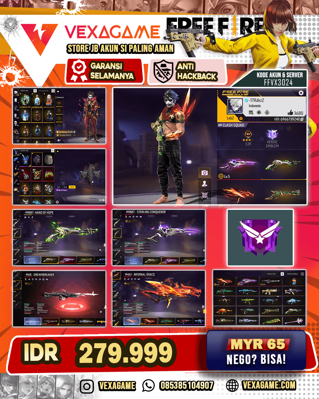 3 EVO | EVO M4A1 OTW MAX | SG2 EVO OTW Gemuk X Terompet X Lumut X 2 Biru | Bundle Face Joker V2 | Backpack Bunny X Black Dragon | Vault 220+
