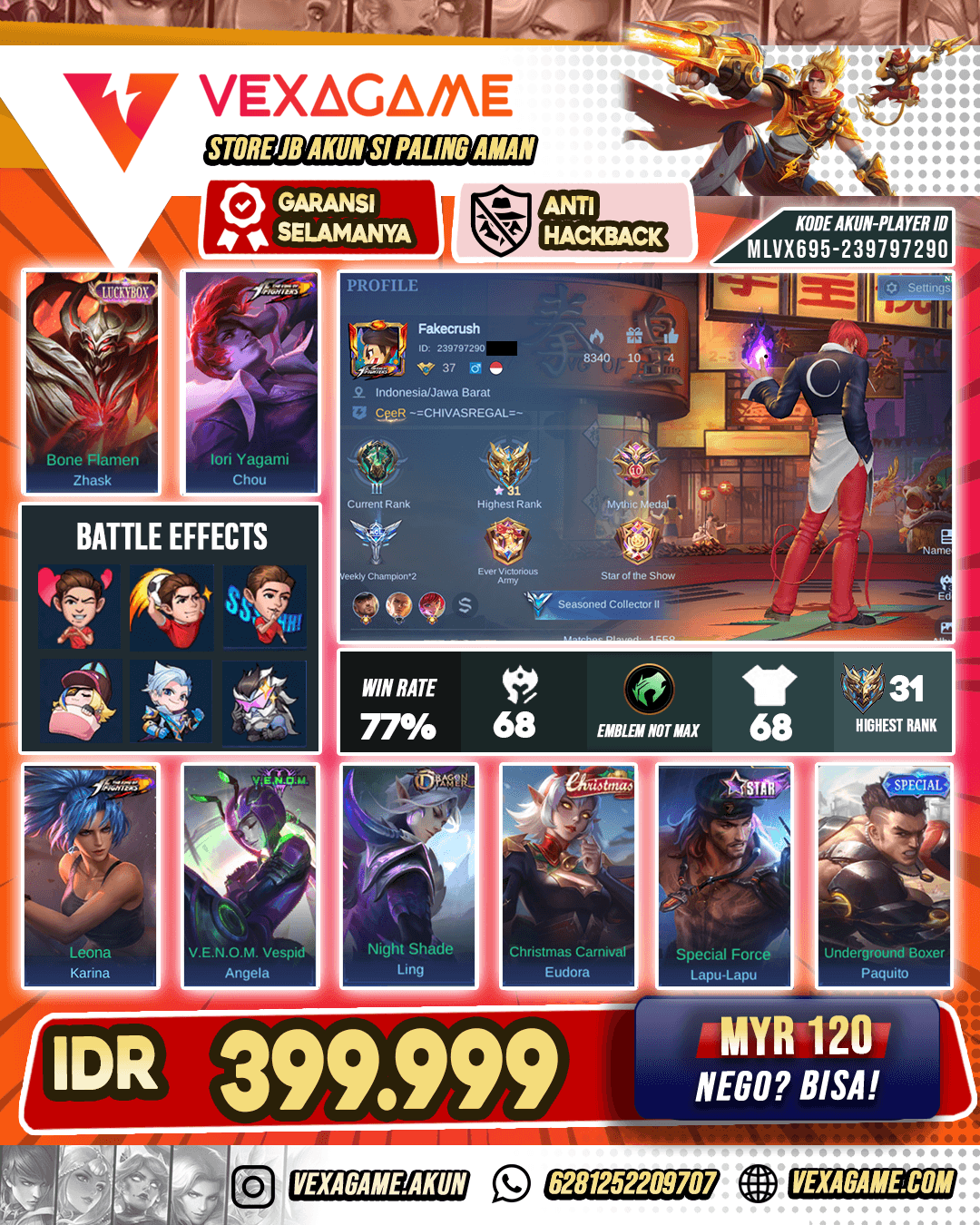 Chou KOF Murah | WR Cakep