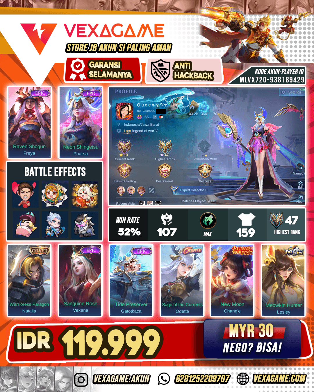Pharsa Epic | Lunox Epic | Luo yi Epic User Mage Abiss