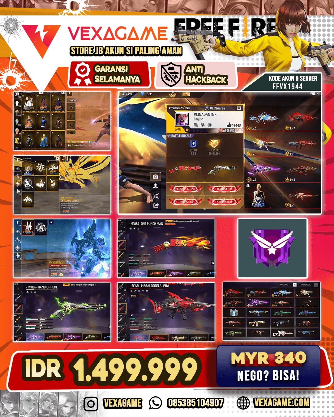 Evo 7 max 2 tw max 1 | SG OPM | SG 5 Rasa | Bundle Naruto X Itachi X Sukuna X Madara | Vault 600++ | Void 2 Set |