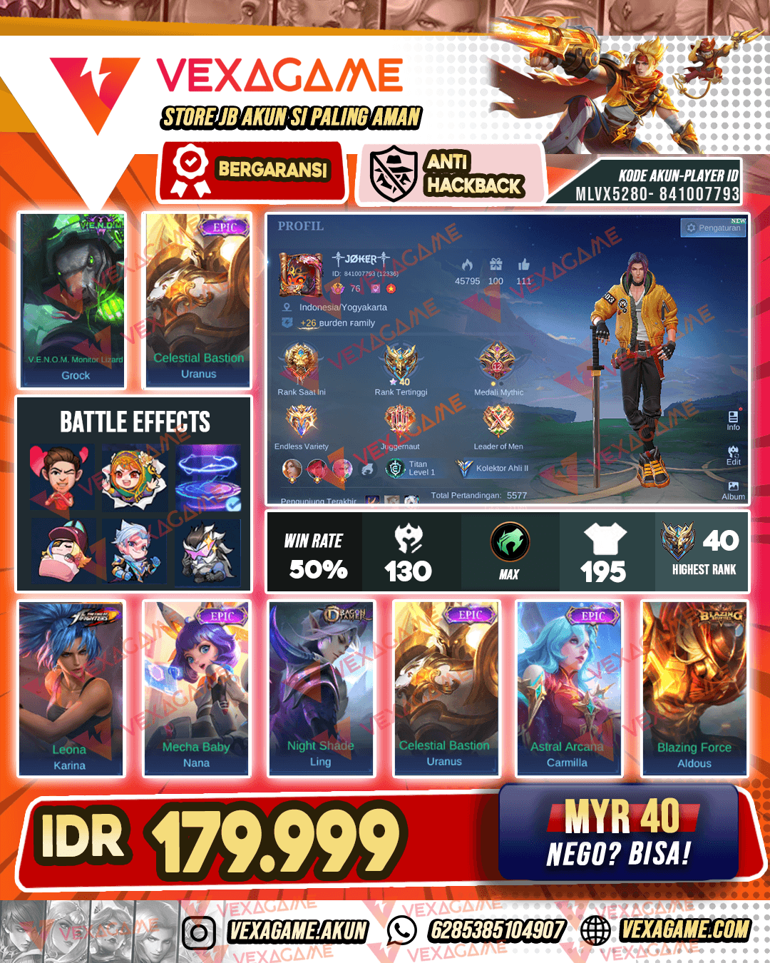 Ling Starlight | Recal;l Tas Tas ON | Emblem MAX | Hero -2 MAX