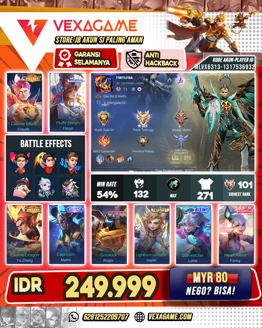 Granger Prime | Claude Prime | Floryn Sanrio | Yuzhong Prime | Martis Zodiac | Ex Immortal | Emblem MAX | Hero  -1 MAX