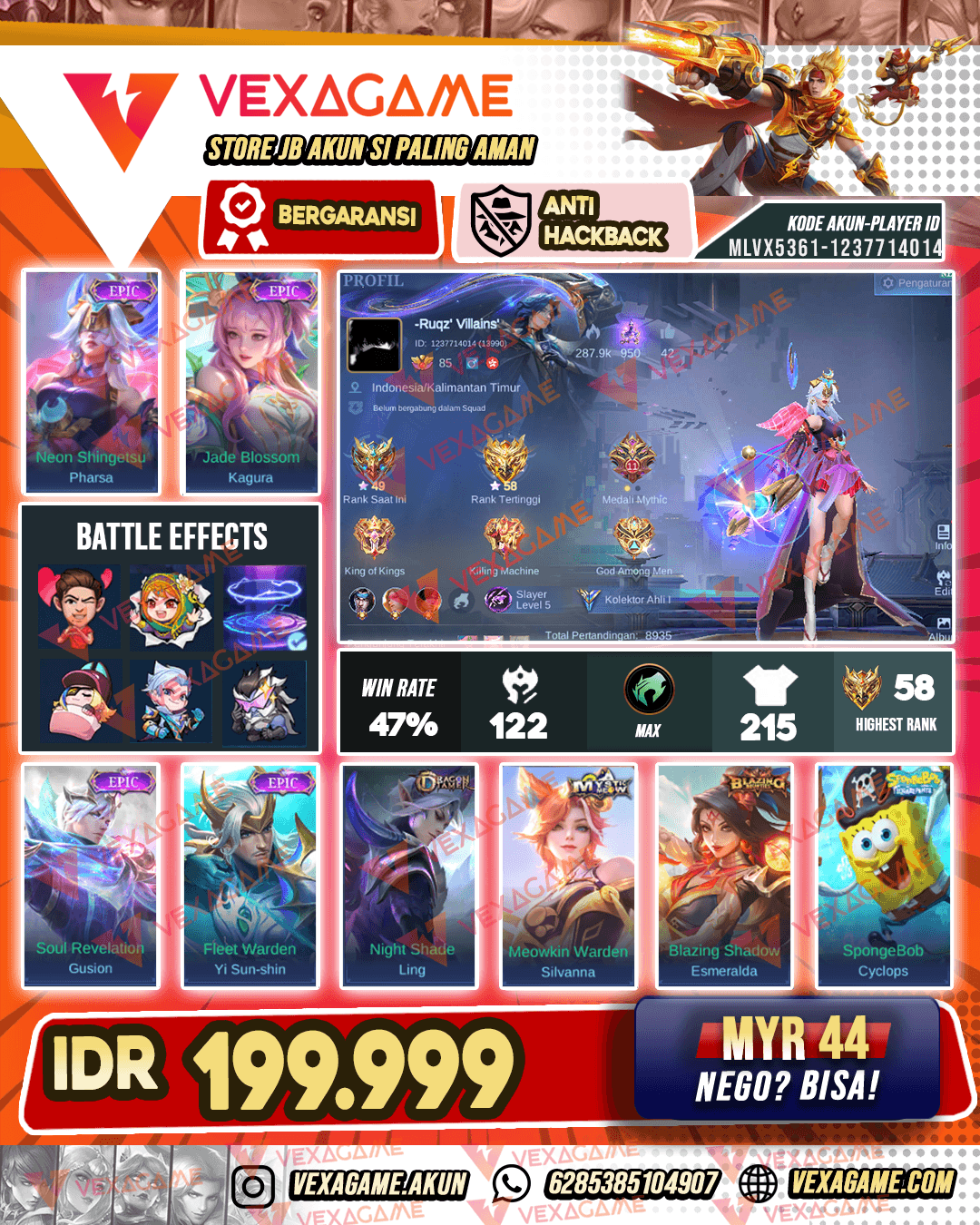 Pharsa Epic X Kagura Epic  | Emblem MAX | Recall Tas Tas