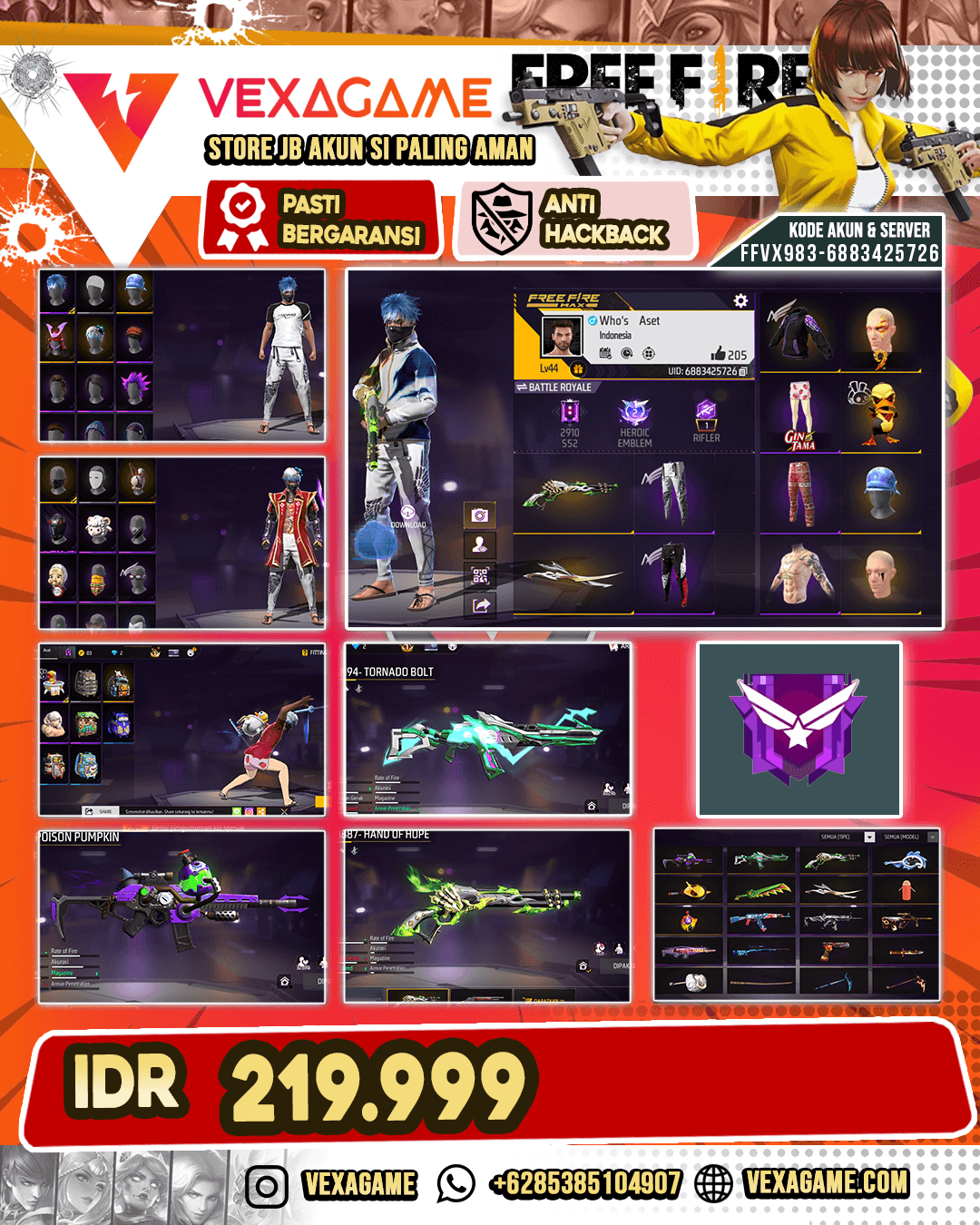 Celana Angel | Celana Gin Tama | XM8 Poison Pumkin | AN94 Tornado Bolt | SG Lumut