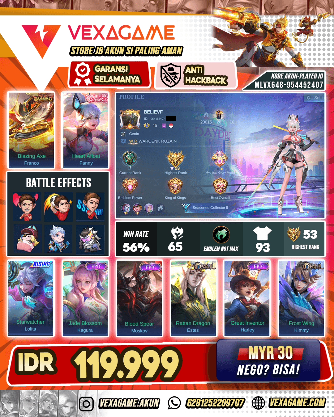Fanny Valentin X Esmeralda Blazing Ex Glory Murah