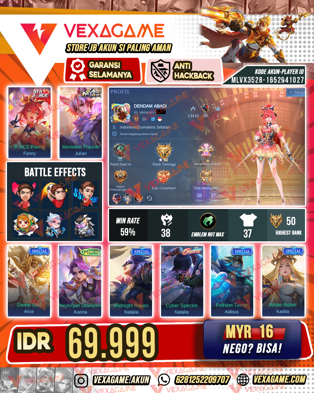 Fanny 9th X Julian MIaw | Akun Murah