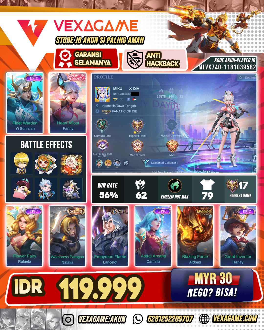 Fanny Valentine X Lancelot Dragon Tamen Kolektor Senior