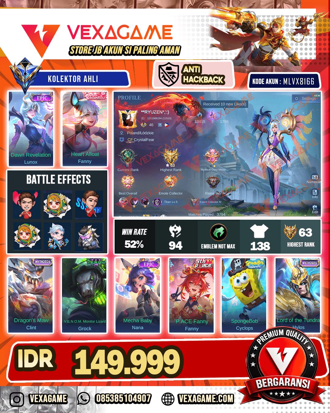Lunox Epic | Fanny Valentine