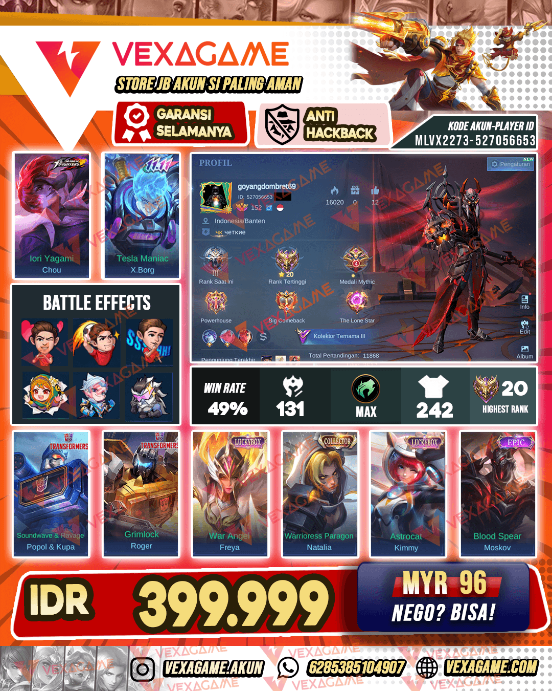 Chou KOF | X Borg 11.11 | Popol Kupa Transformers | Emblem MAX & Hero MAX