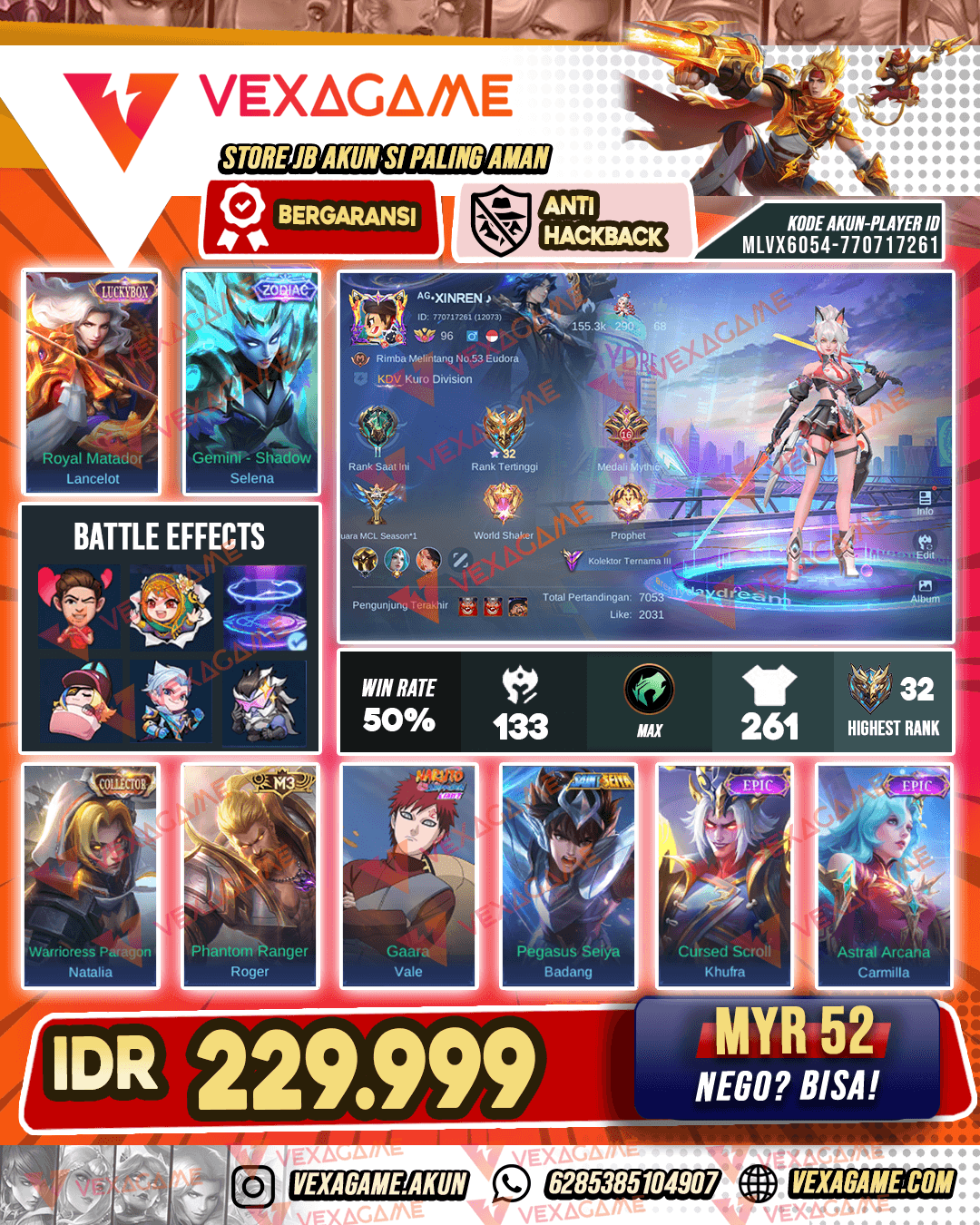 Lancelot Luckybox | Selena Zodiac | Recal Tas Tas | Hero & Emblem MAX