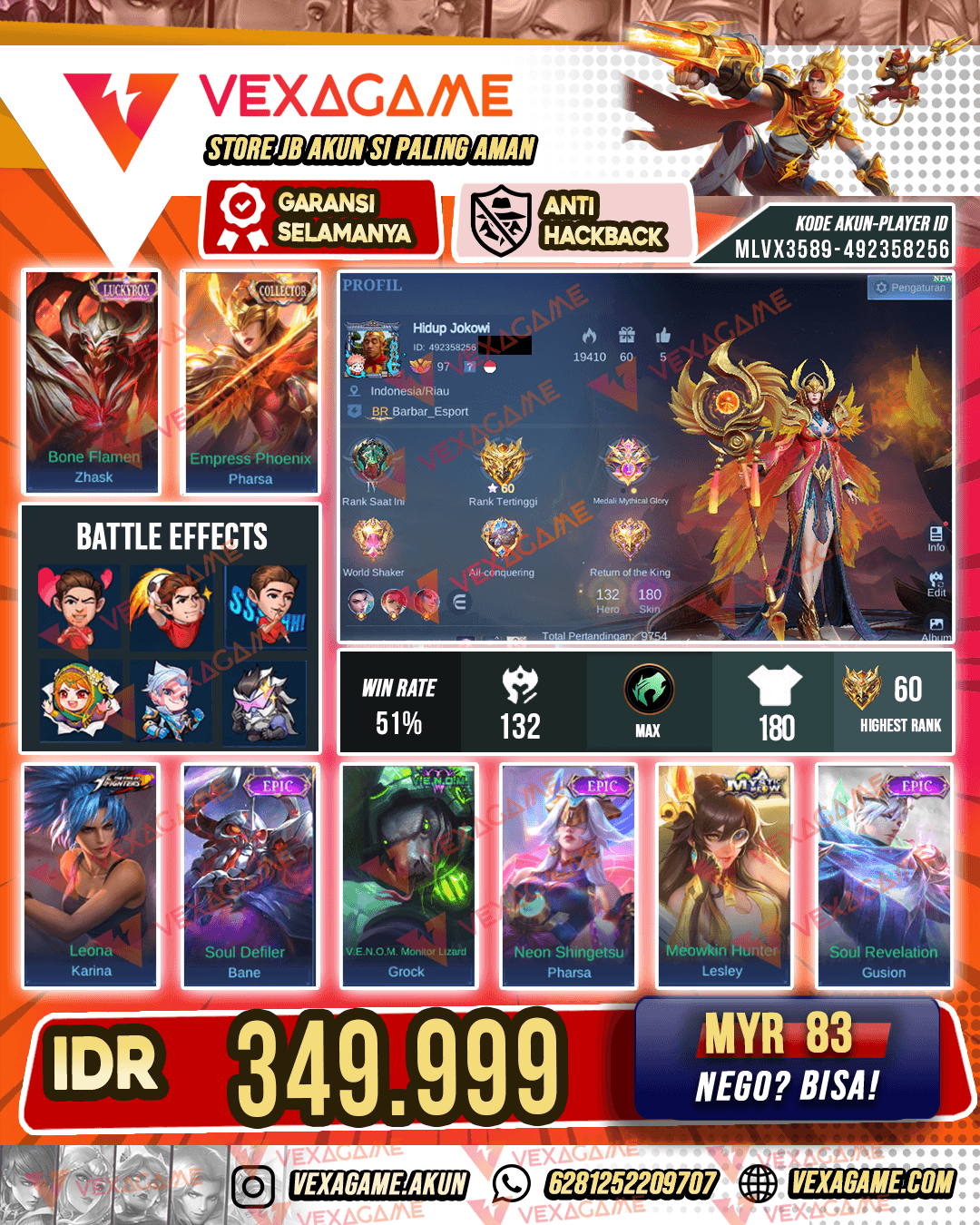 Pharsa Collector X Zhask Luckybox | Emblem MAX & Hero MAX