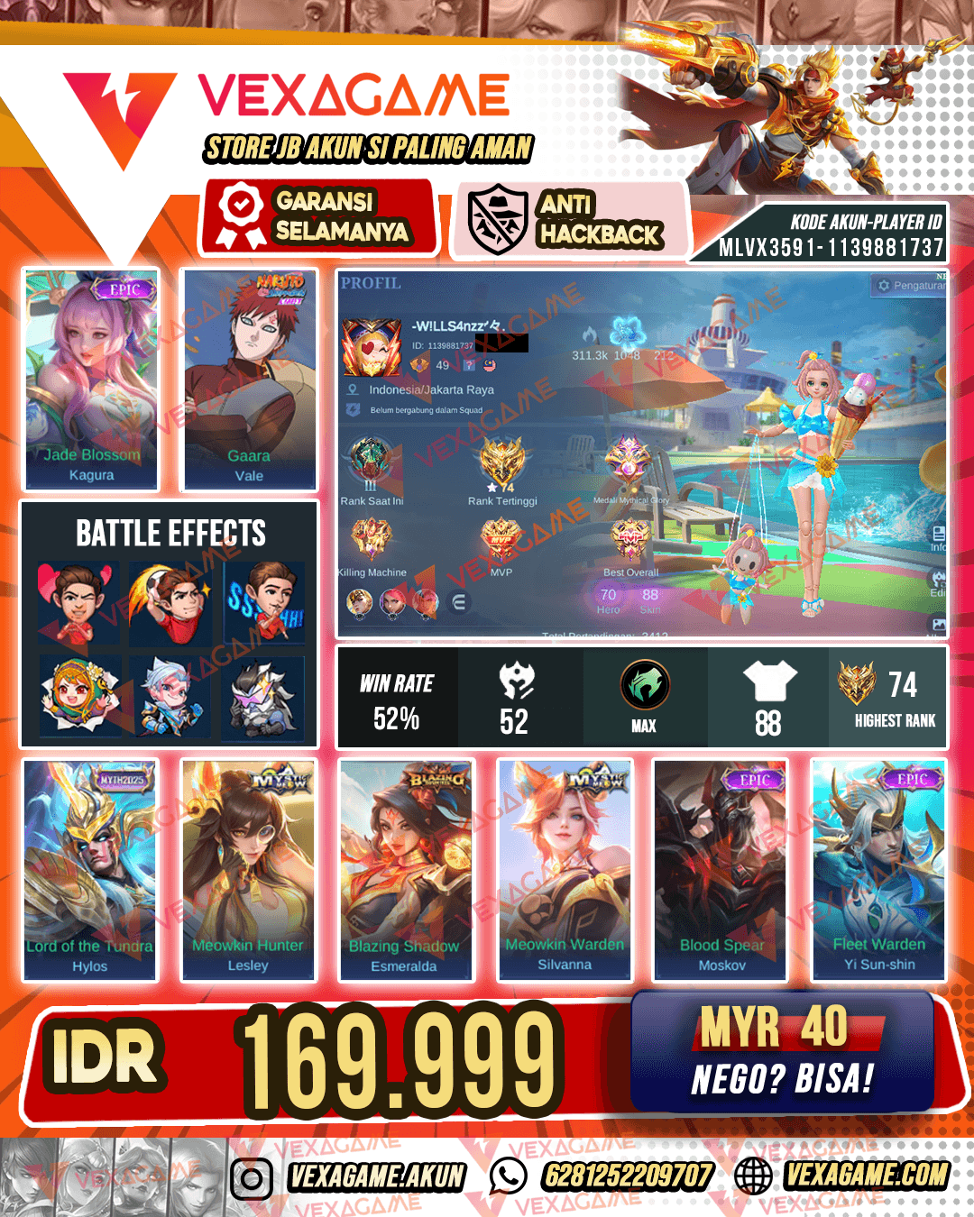 Kagura Epic X Vale Gaara | Emblem MAX