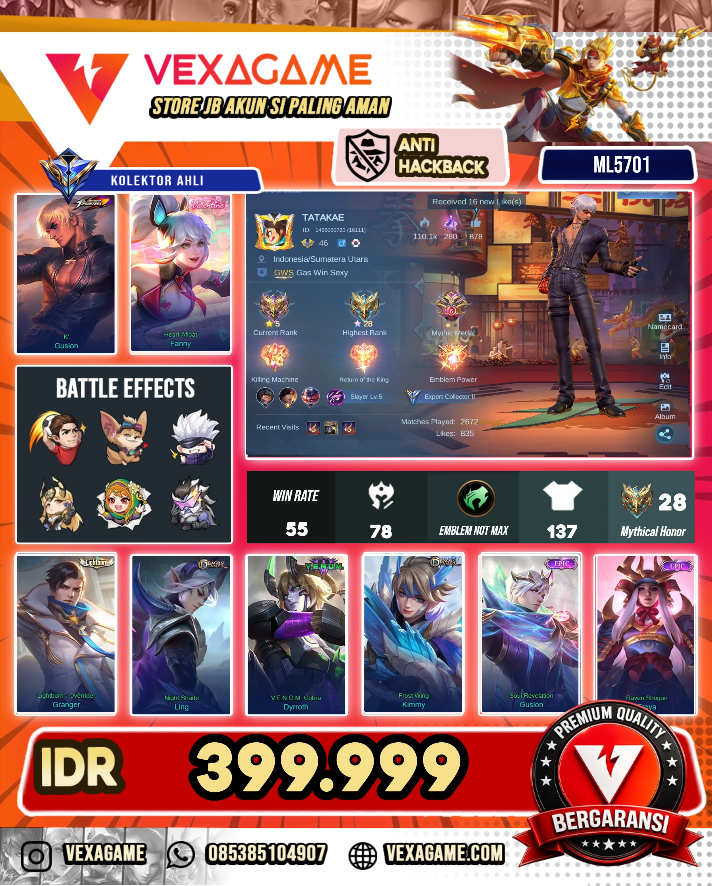 Gusion Kof | Fanny Valentine