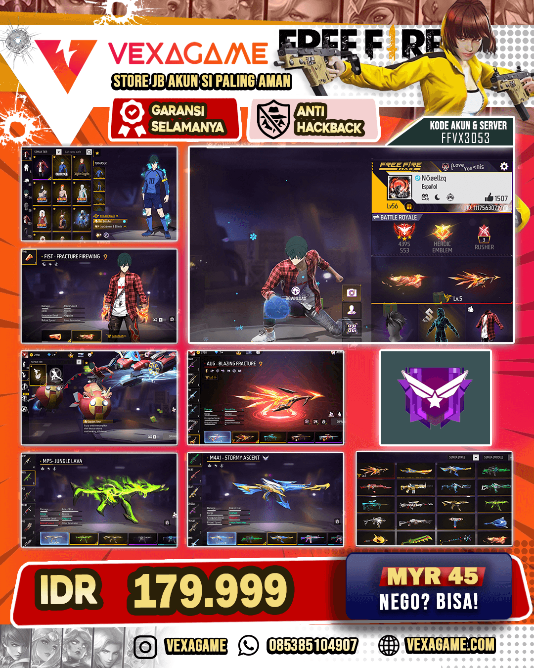 EVO AUG OTW Gemuk | Katana X Tinju ON | Bundle Bluelock | 4 Bundle Naruto | Bundle Flanel Merah | Bundle Bandit Gosht | Vault 130+