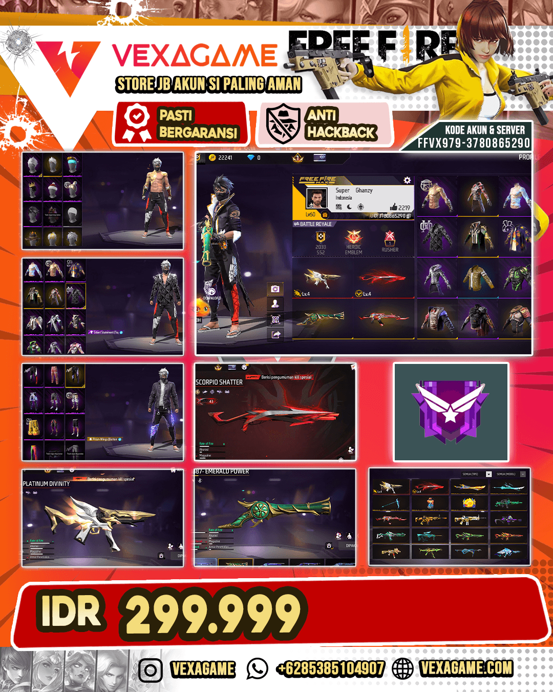 Celana Angel | Backpack Eksklusif | AK47 Unicorn's Rage | AUG Aqua Firetaming | Parafal 2 Rasa | MP5 Platinum Divinity Lv 4 | MP40 Dreamy Club | SG Scorpio Shatter Lv 4 | SG Terompet