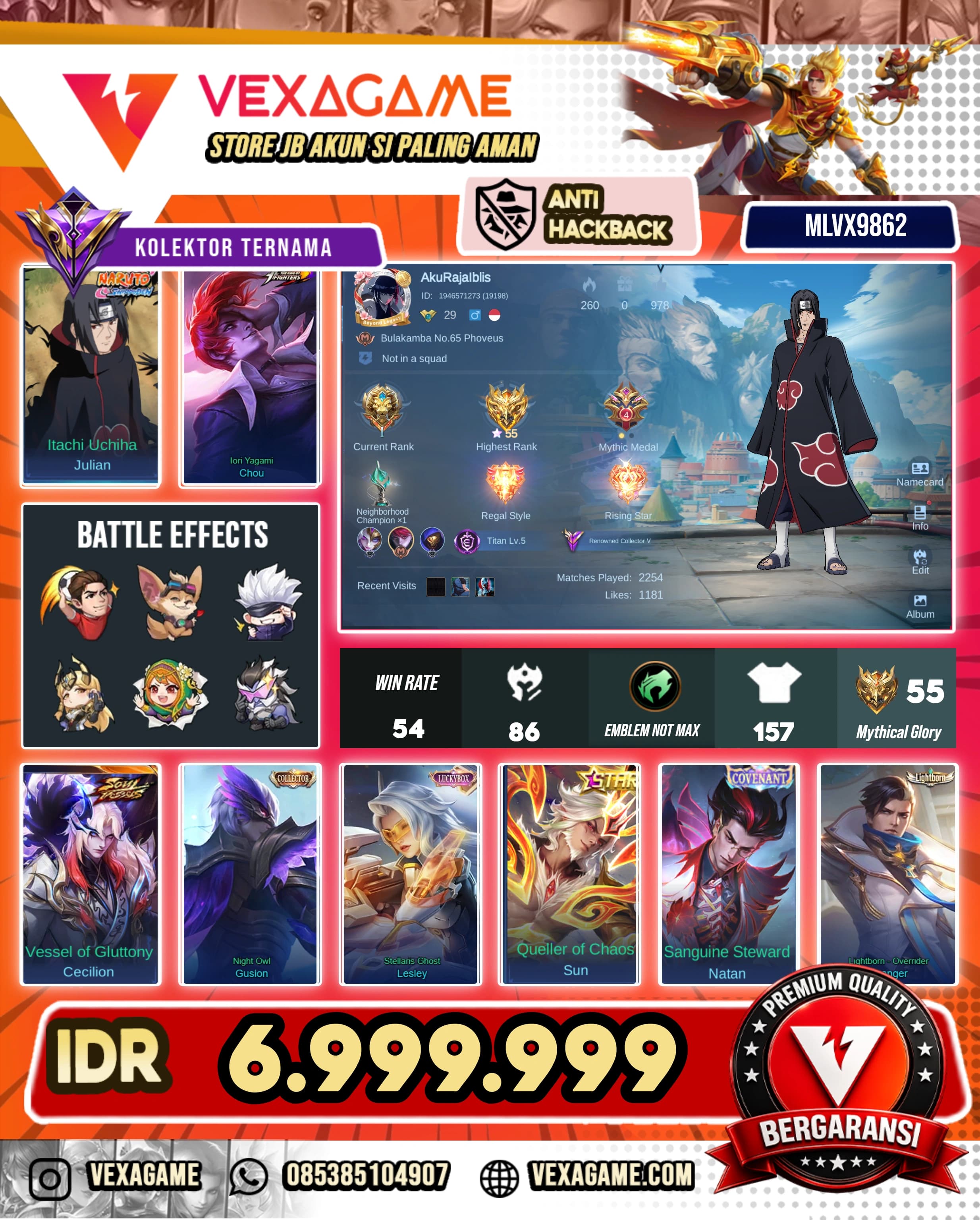 Julian Itachi | Chou KOF | Cecillion Soul Vessels | Gusion Collector