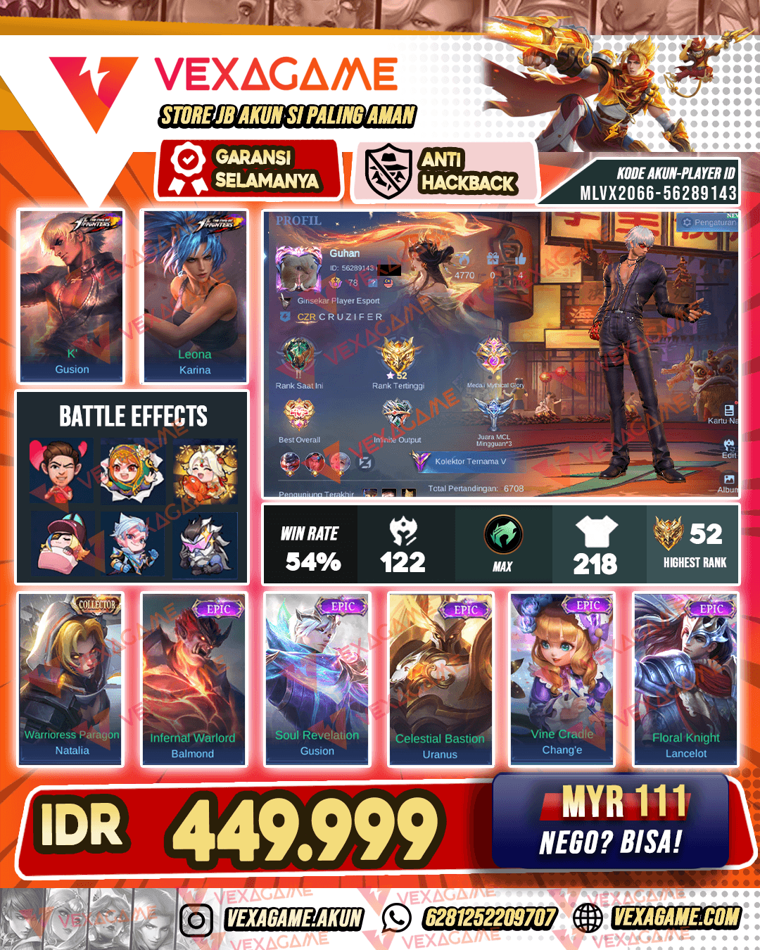 Gusion KOF | Karina KOF