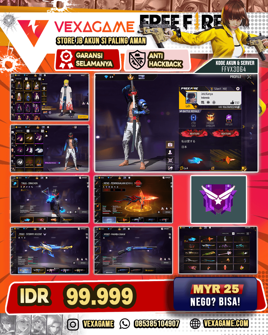 Bundle Minato x Yuji | Nyeker ON | 1 EVO OTW MAX | MP40 Peninggalan Uchiha | SG Mamba