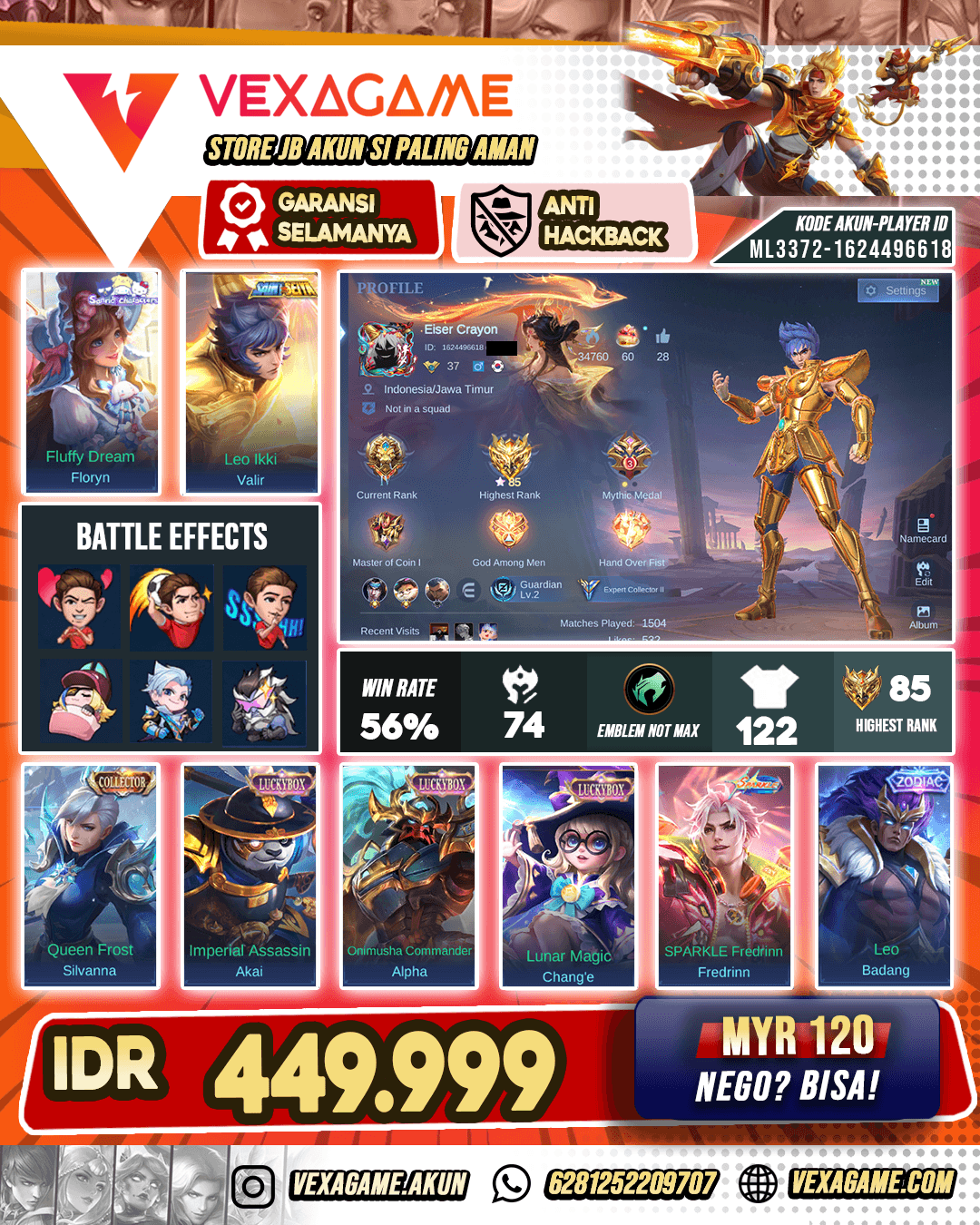 Valir Saint Saiya Gold | Silvana CC | Fredrin Sparkle