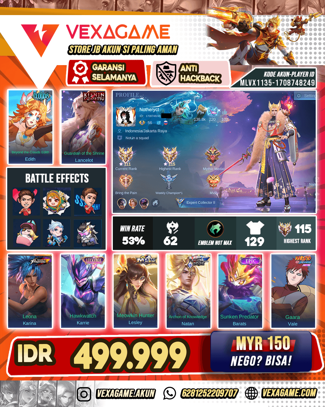 Lancelot Kishin Densetsu | Edith Clouds | EX Immortal