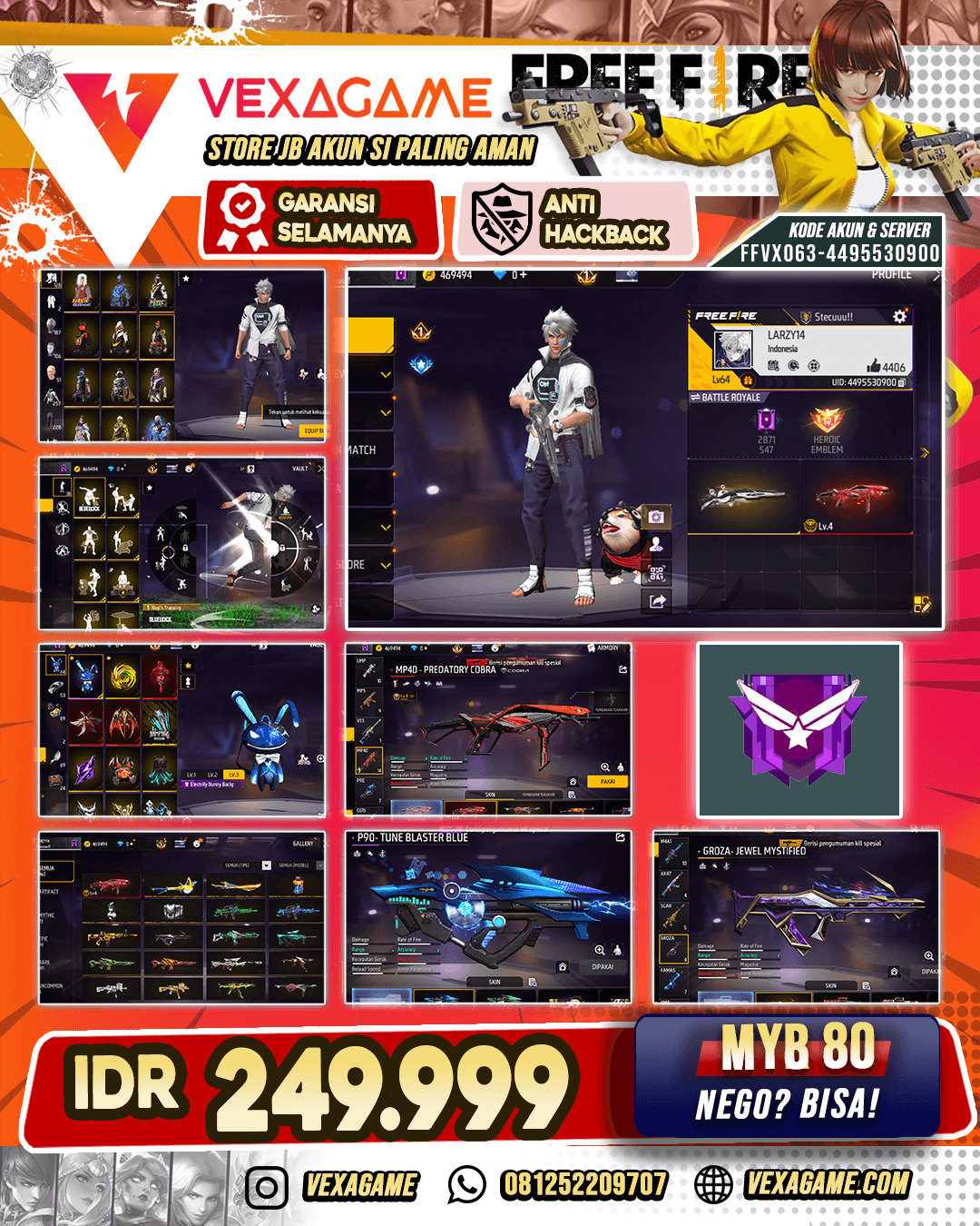 MP40 Predatory Cobra EVO Lv 4 | Vault 257 (AKUN KENA HB)