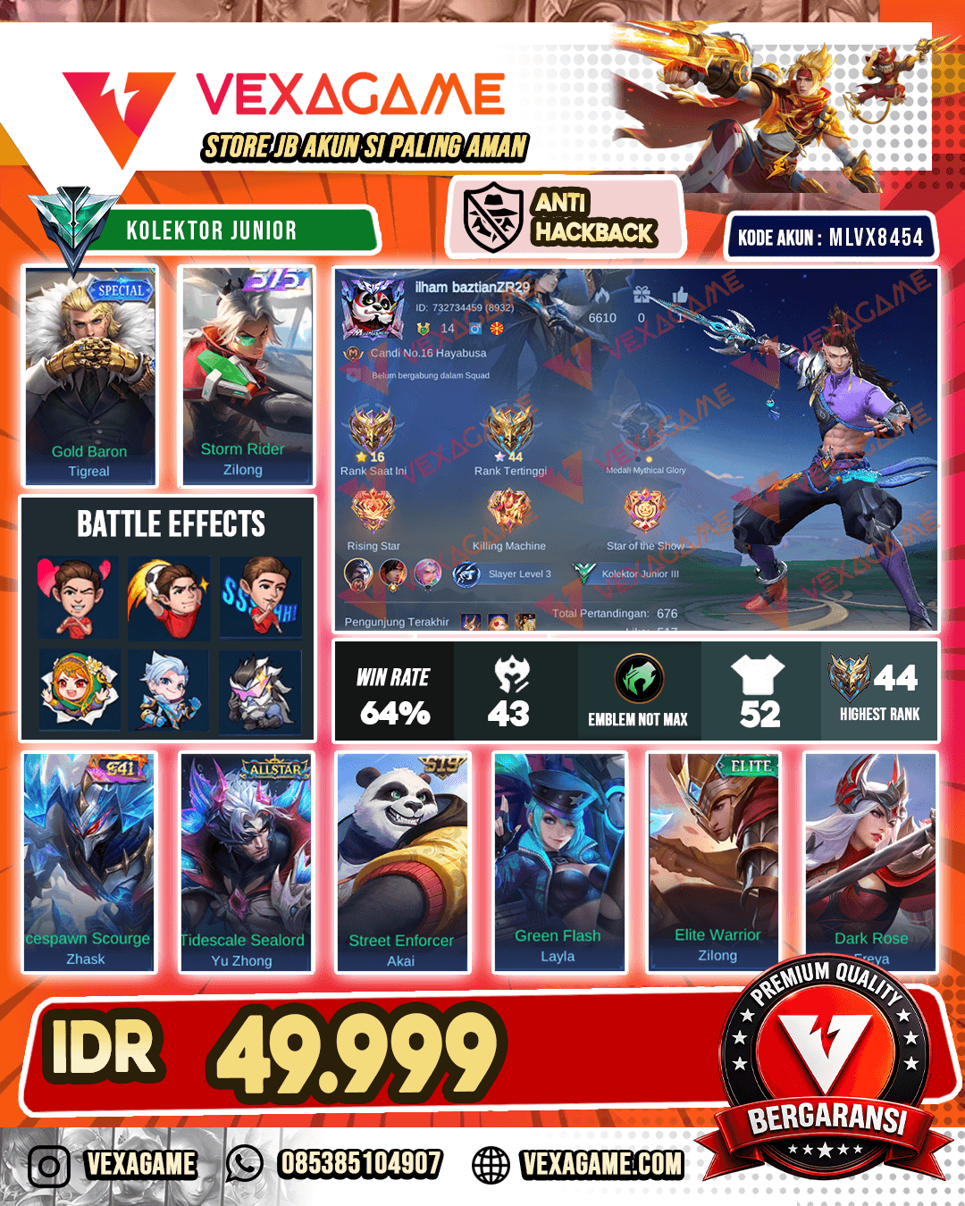 Akun Murah Ex Honor z