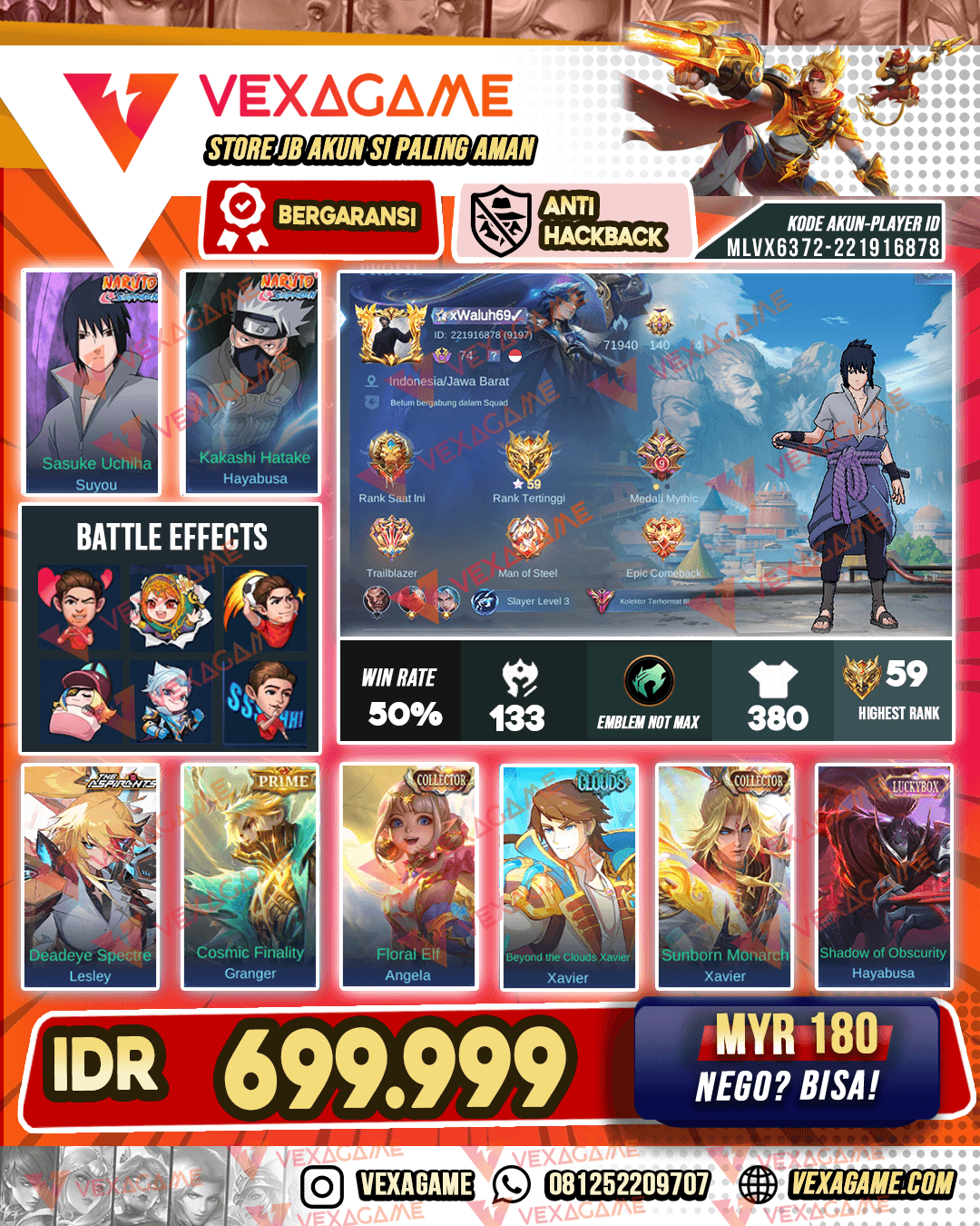 Hayabusa Kakashi | Suyou Sasuke | Angela Collector | Xavier Collector | Xavier Clouds
