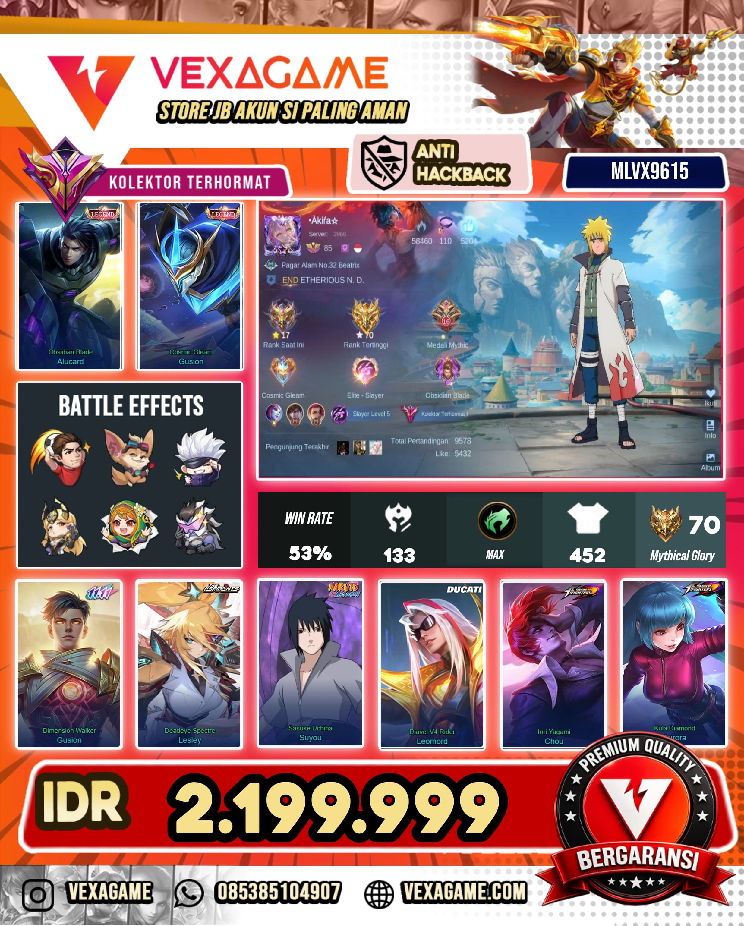 Gusion Naruto | Suyou Naruto | Leomord Ducati | Gusion 11.11 | 3 Kof | 2 Legend | 3 Luckybox | 4 Annualstar