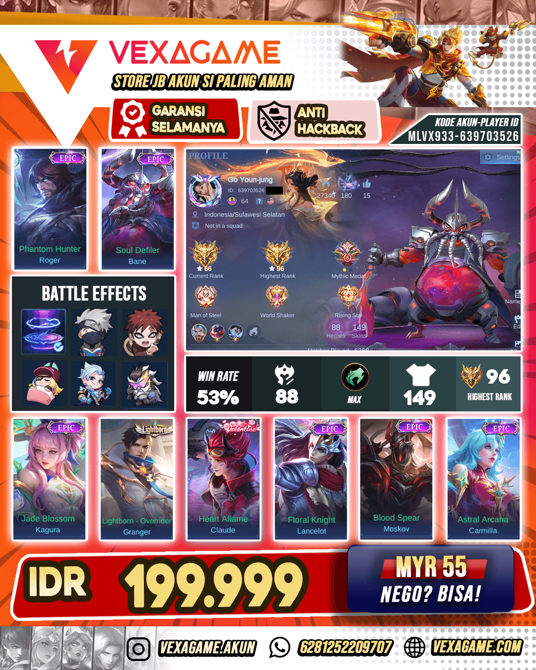 Bane Epic X Recall Tass Tass Biru