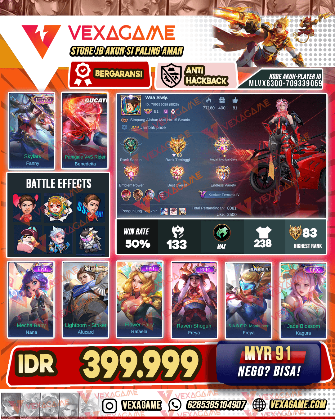 Banedeta Ducati | Fanny Luckybox | Emblem & Hero Max