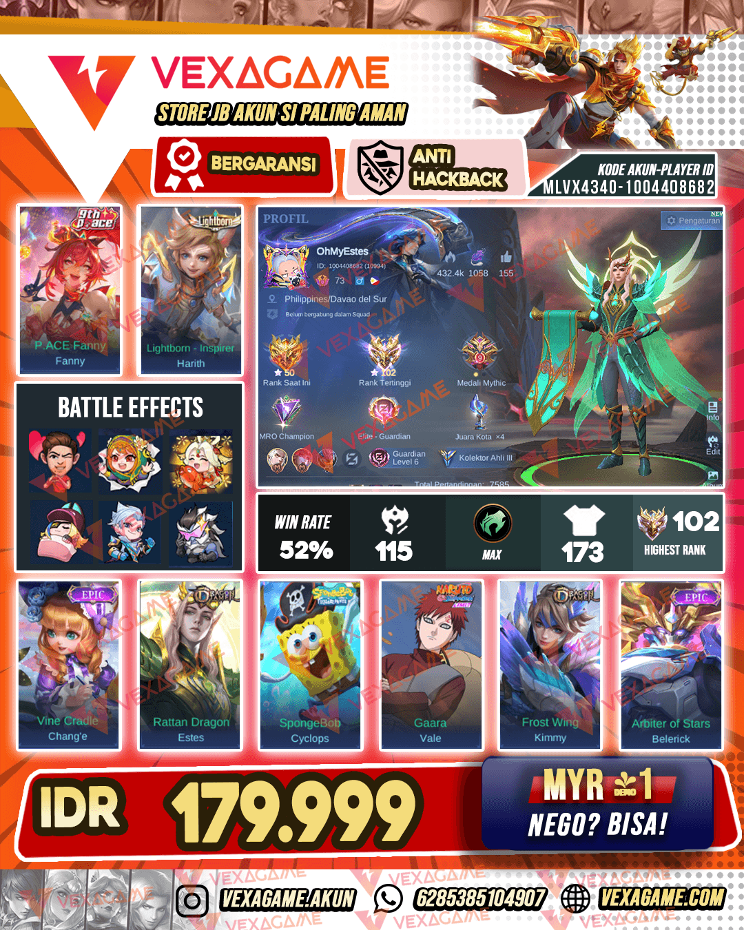 Fanny P ACE X Harith Lightborn | Emblem MAX | Ex Immomrtal