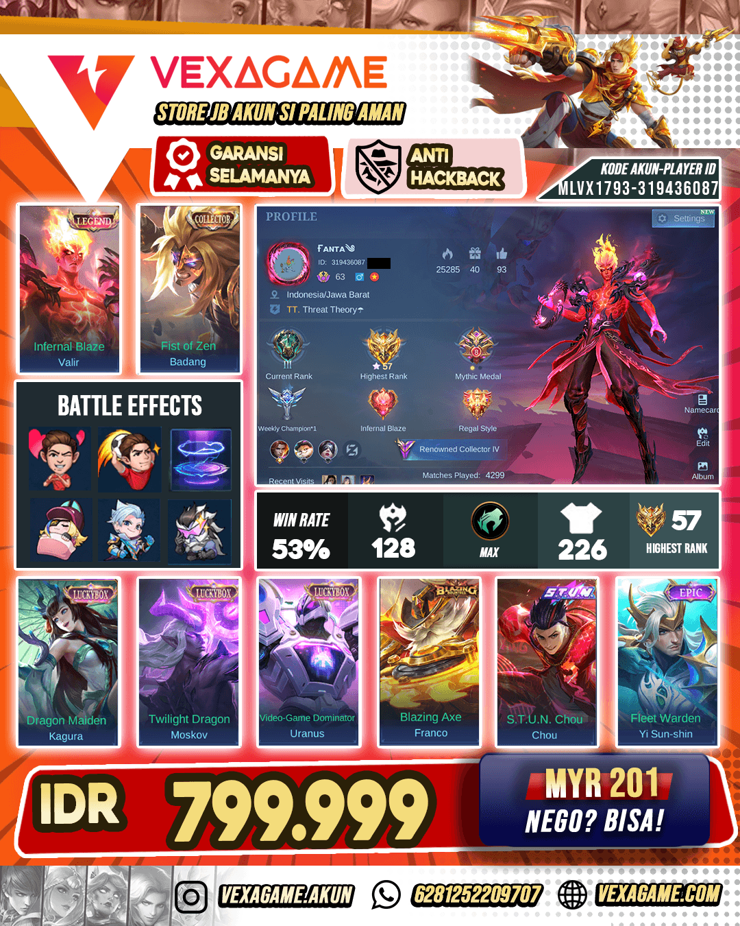 CUCI GUDANG !!! Valir Legend X Badang Collector