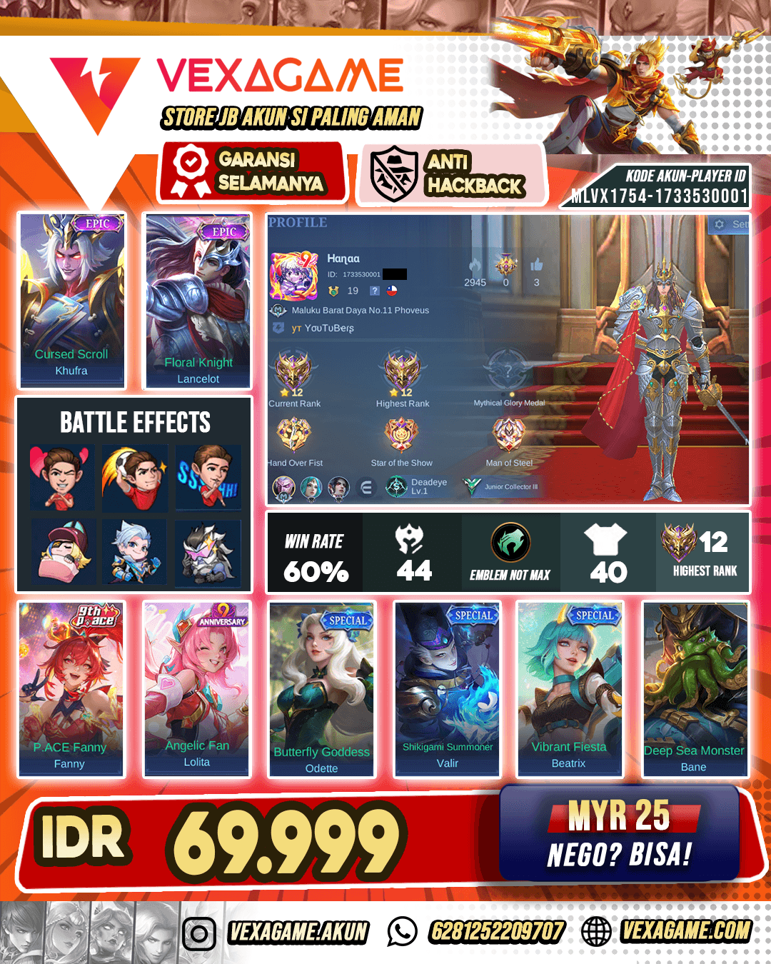 Lancelot Epic Akun Hemat